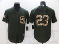 Men's San Diego Padres Fernando Tatis Jr. Army Green Stitched Jersey