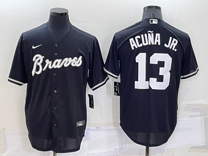 Men's Atlanta Braves Ronald Acuna Jr. Black Replica Baseball Jersey