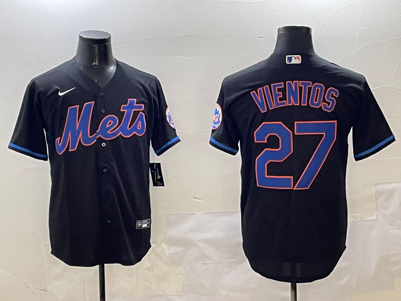 Men's New York Mets Mark Vientos Black Replica Player Jersey