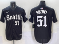Men's Seattle Mariners Ichiro Suzuki Black Replica Player Jersey