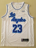 Men's Los Angeles Lakers LeBron James White Swingman Player Jersey