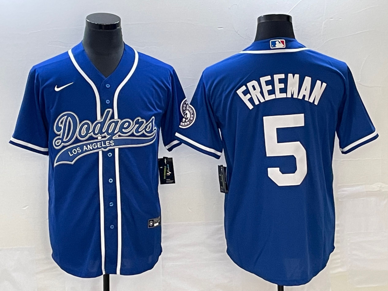 Men's Los Angeles Dodgers Freddie Freeman Royal Player Jersey Joint Edition
