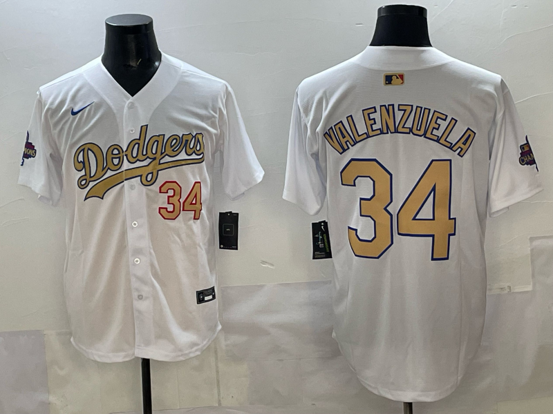 Men's Los Angeles Dodgers Fernando Valenzuela White Alternate Game Jersey
