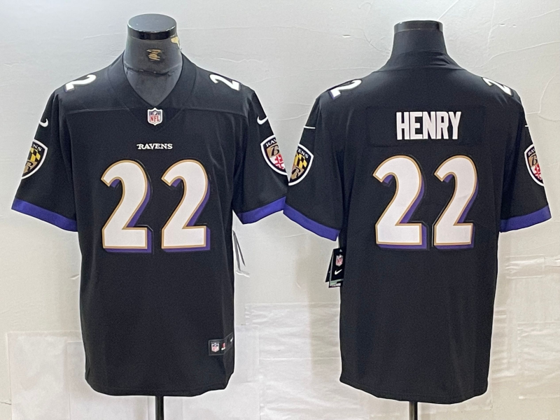Men's Baltimore Ravens Derrick Henry Black Game Player Jersey