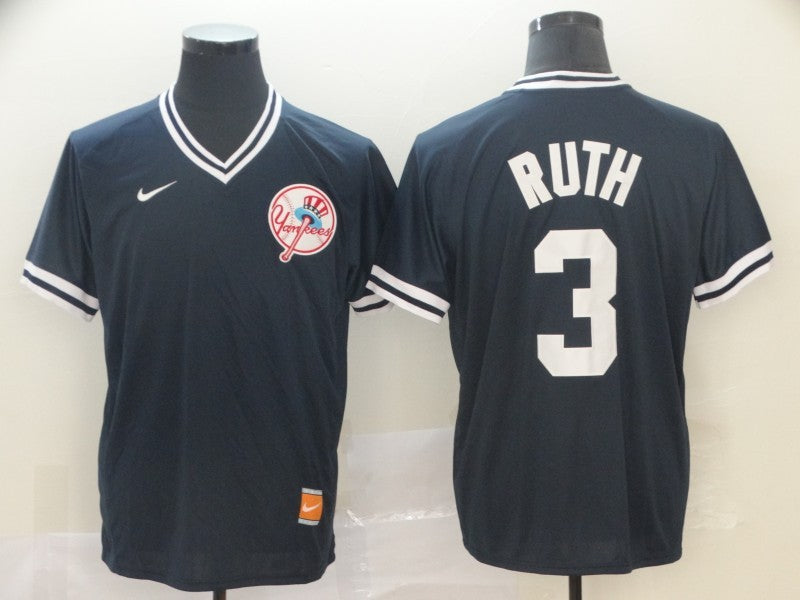 Men's New York Yankees Babe Ruth Navy Replica Player Jersey