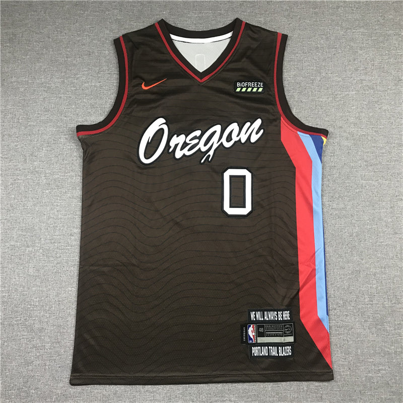 Men's Portland Trail Blazers Damian Lillard Brown Swingman Jersey City Edition