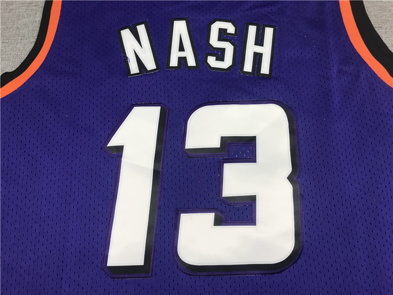 Men's Phoenix Suns Steve Nash Purple 1996-97 Throwback Stitched Jersey
