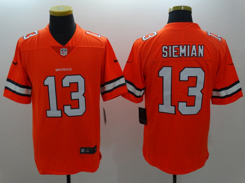 Men's Denver Broncos Trevor Siemian Orange Game Player Jersey