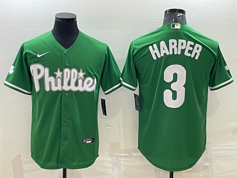 Men's Philadelphia Phillies Bryce Harper Green Replica Player Jersey