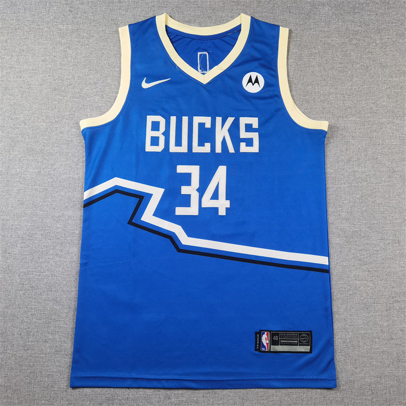 Men's Milwaukee Bucks Giannis Antetokounmpo Royal 2024/25 Swingman Player Jersey - City Edition