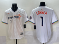 Men's Houston Astros Carlos Correa White 2025 City Connect Limited Player Jersey
