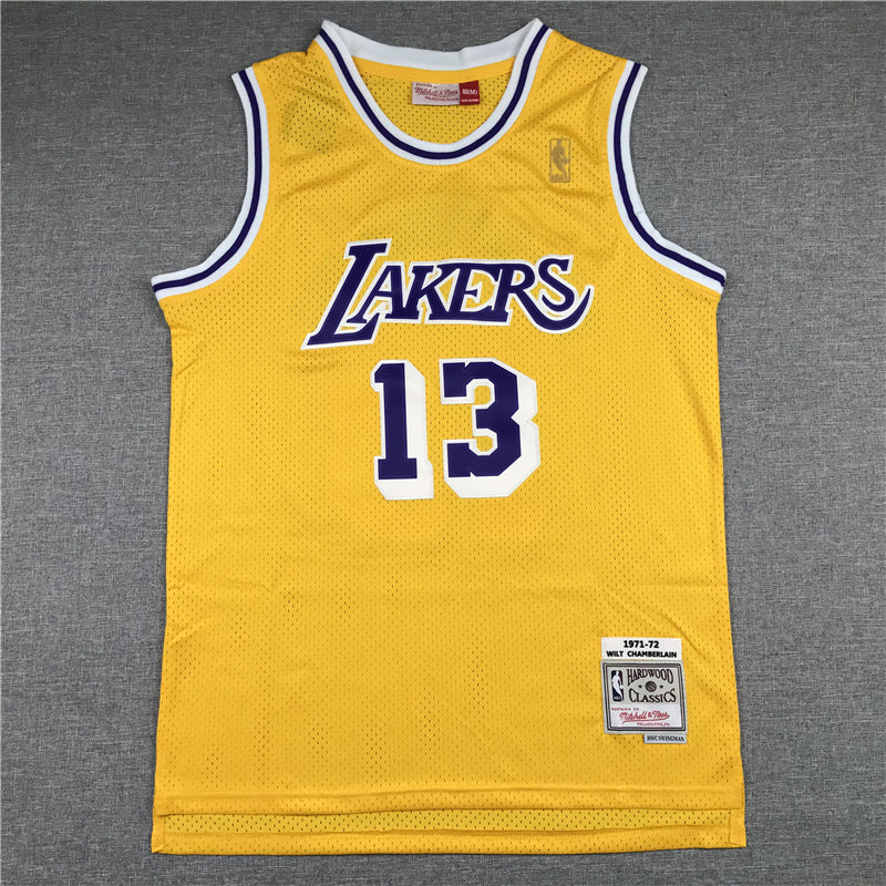 Men's Los Angeles Lakers Wilt Chamberlain Yellow Classics Swingman Jersey