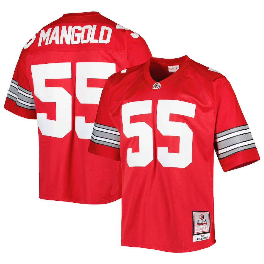 Men's Ohio State Buckeyes Nick Mangold Scarlet Player Game Jersey