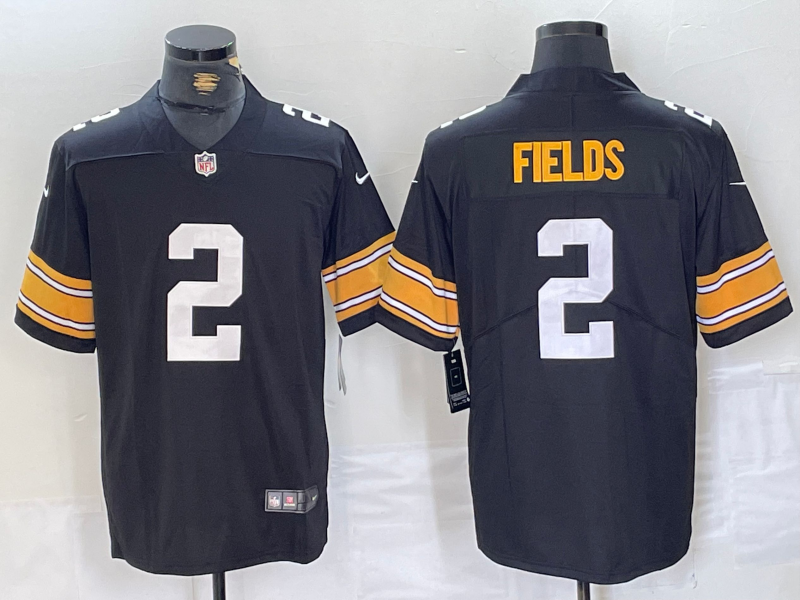 Men's Pittsburgh Steelers Justin Fields Black Game Player Jersey