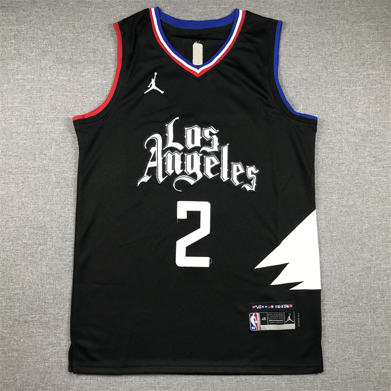 Men's LA Clippers Kawhi Leonard Jordan Brand Black 2022/23 Statement Edition Swingman Jersey