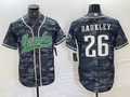 Men's Philadelphia Eagles Saquon Barkley Grey Camouflage Game Jersey Joint Edition