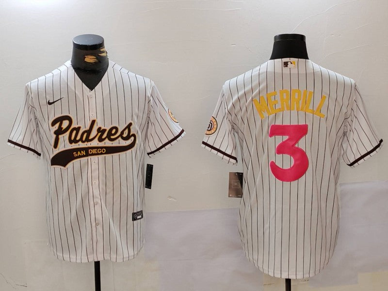 Men's San Diego Padres Jackson Merrill White Player Jersey