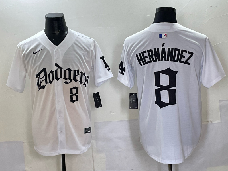 Men's Los Angeles Dodgers Enrique Hernandez White Alternate Player Jersey