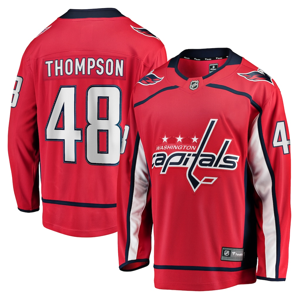 Men's Washington Capitals Logan Thompson Fanatics Red Home Breakaway Player Jersey