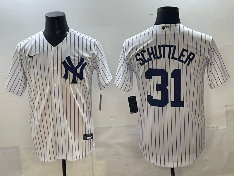 Men's New York Yankees Carson Schuttler White Replica Player Jersey