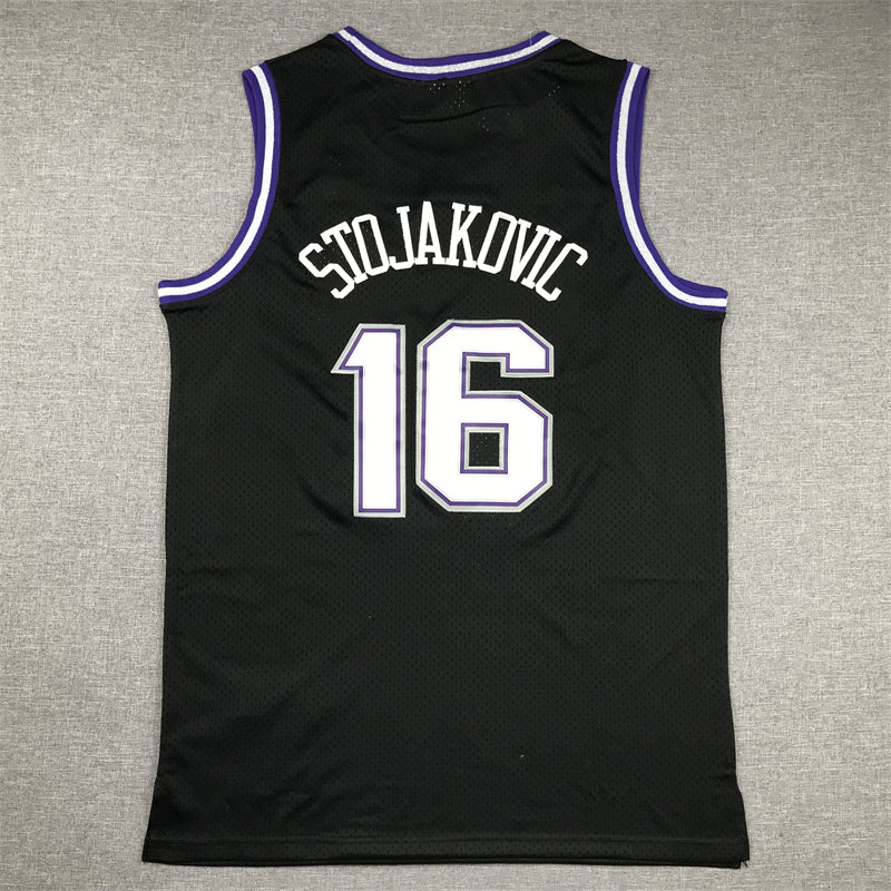 Men's Sacramento Kings Peja Stojakovic Black Hardwood Classics Swingman Jersey