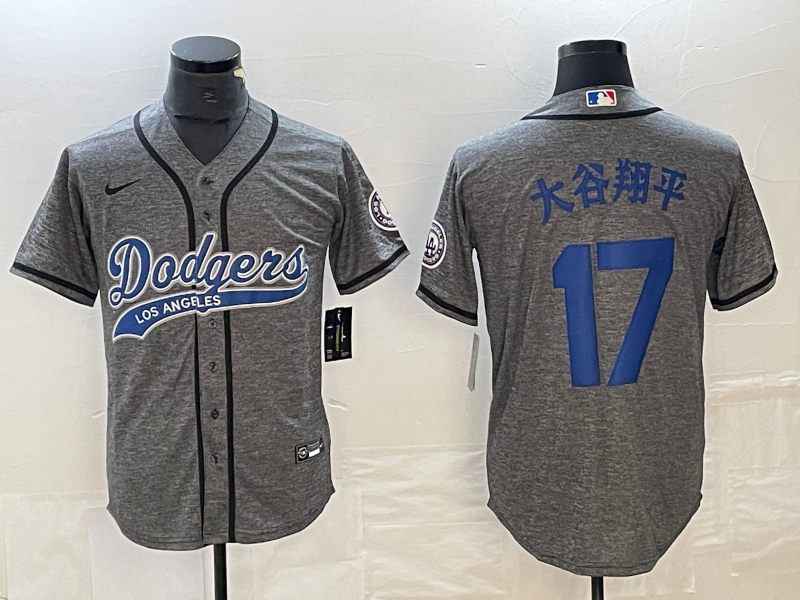 Men's Los Angeles Dodgers Shohei Ohtani Gray Player Game Jersey Joint Edition