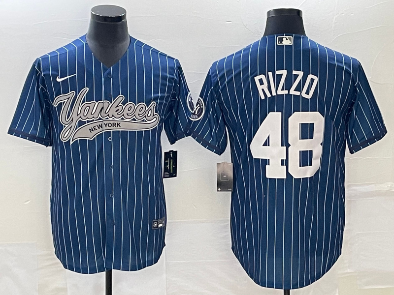 Men's New York Yankees Anthony Rizzo Blue Player Jersey Joint Edition