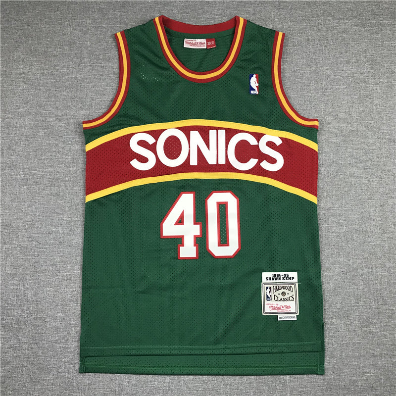 Men's Seattle Supersonics Shawn Kemp Green Swingman Player Jersey
