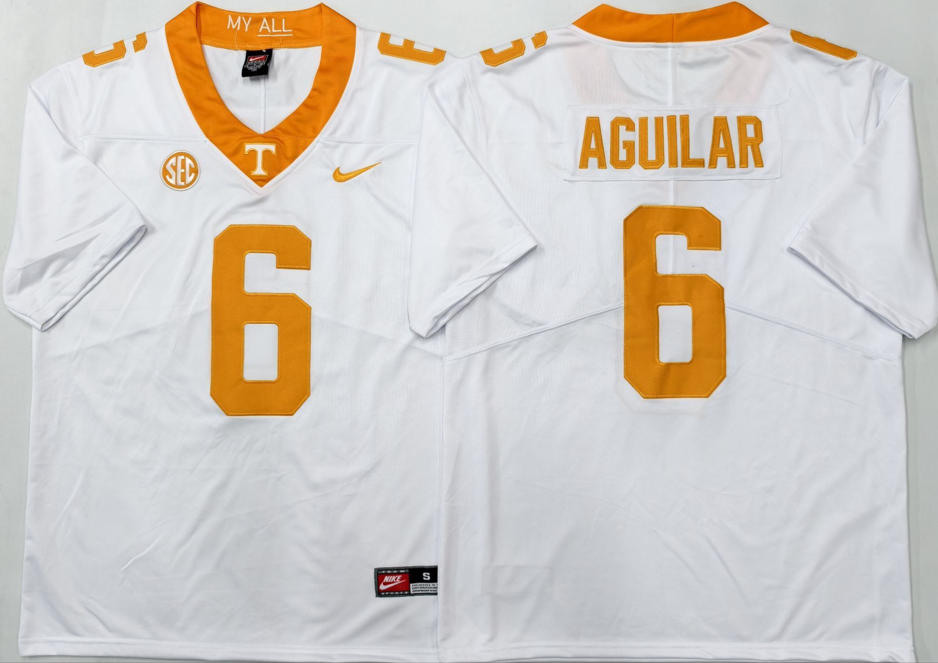 Men's Tennessee Volunteers Joey Aguilar White Player Jersey
