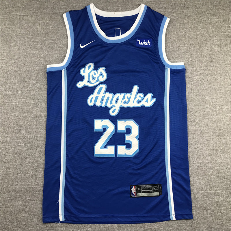 Men's Los Angeles Lakers LeBron James Blue Swingman Jersey