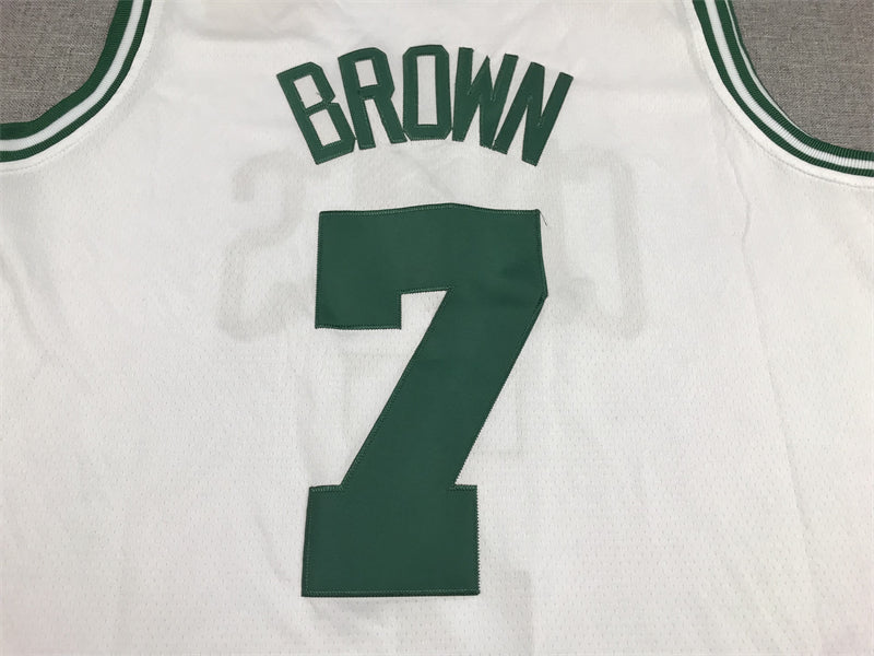 Men's Boston Celtics Jaylen Brown White 2022/23 Swingman Jersey - Association Edition