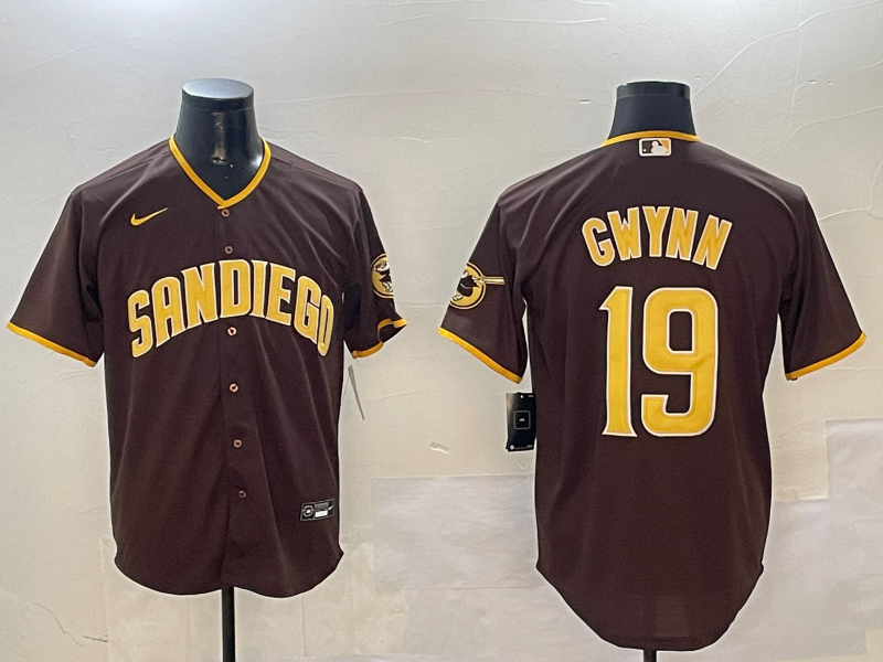 Men's San Diego Padres Tony Gwynn Brown Stitched Jersey