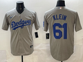 Men's Los Angeles Dodgers Clay Klein Gray Road Replica Jersey