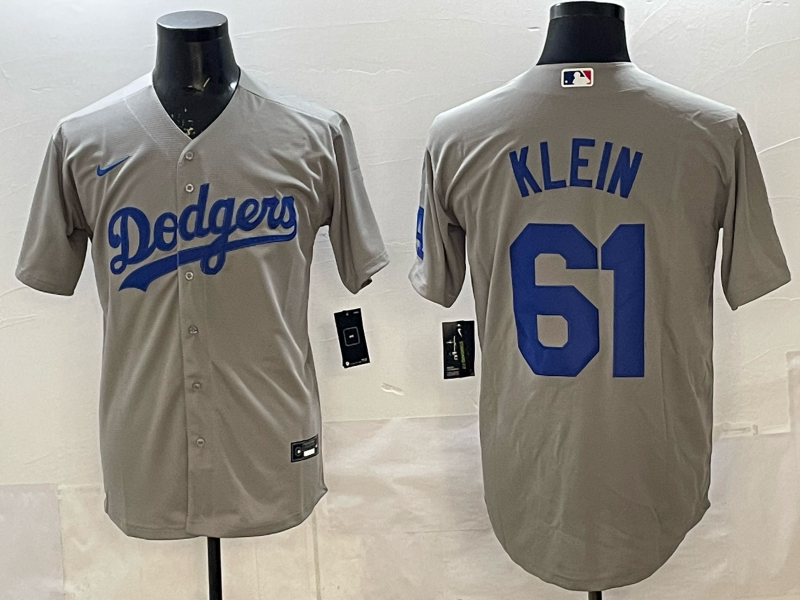Men's Los Angeles Dodgers Clay Klein Gray Road Replica Jersey