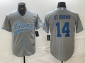 Men's Detroit Lions Amon-Ra St. Brown Gray Game Player Jersey