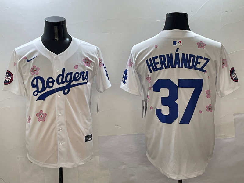 Men's Los Angeles Dodgers Teoscar Hernandez White Game Jersey