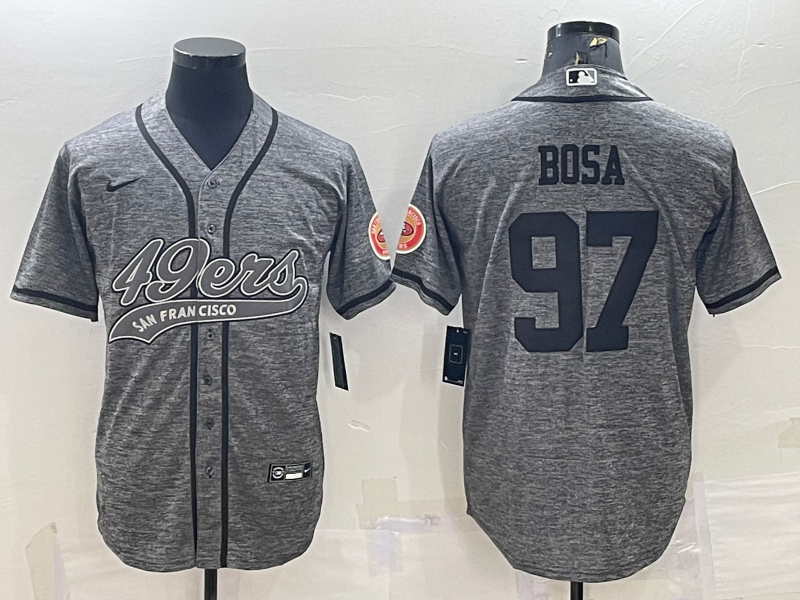 Men's San Francisco 49ers Nick Bosa Gray Game Jersey Joint Edition