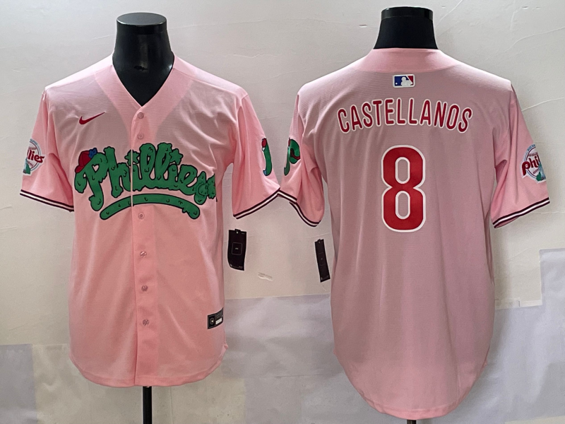 Men's Philadelphia Phillies Nick Castellanos Pink Replica Player Jersey