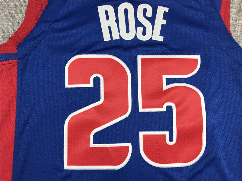 Men's Detroit Pistons Derrick Rose Blue 2021/22 Fast Break Replica Jersey