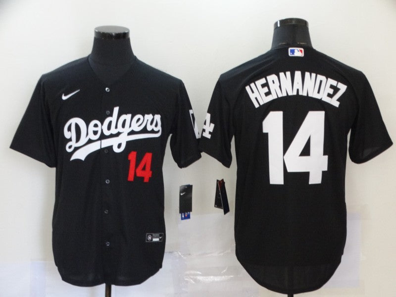 Men's Los Angeles Dodgers Enrique Hernandez Black Stitched Jersey