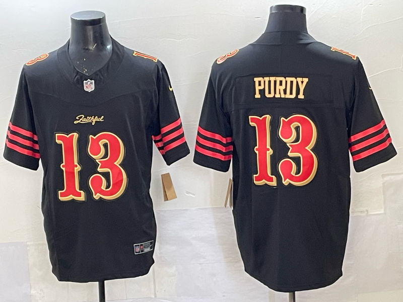 Men's San Francisco 49ers Brock Purdy Black 2025 Rivalries Collection Game Jersey