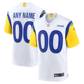 Men's Los Angeles Rams White Alternate Custom Game Jersey