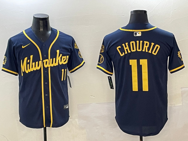Men's Milwaukee Brewers Jackson Chourio Navy Limited Player Jersey