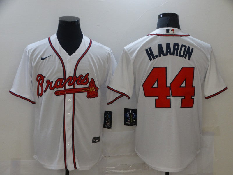 Men's Atlanta Braves Hank Aaron White Replica Jersey