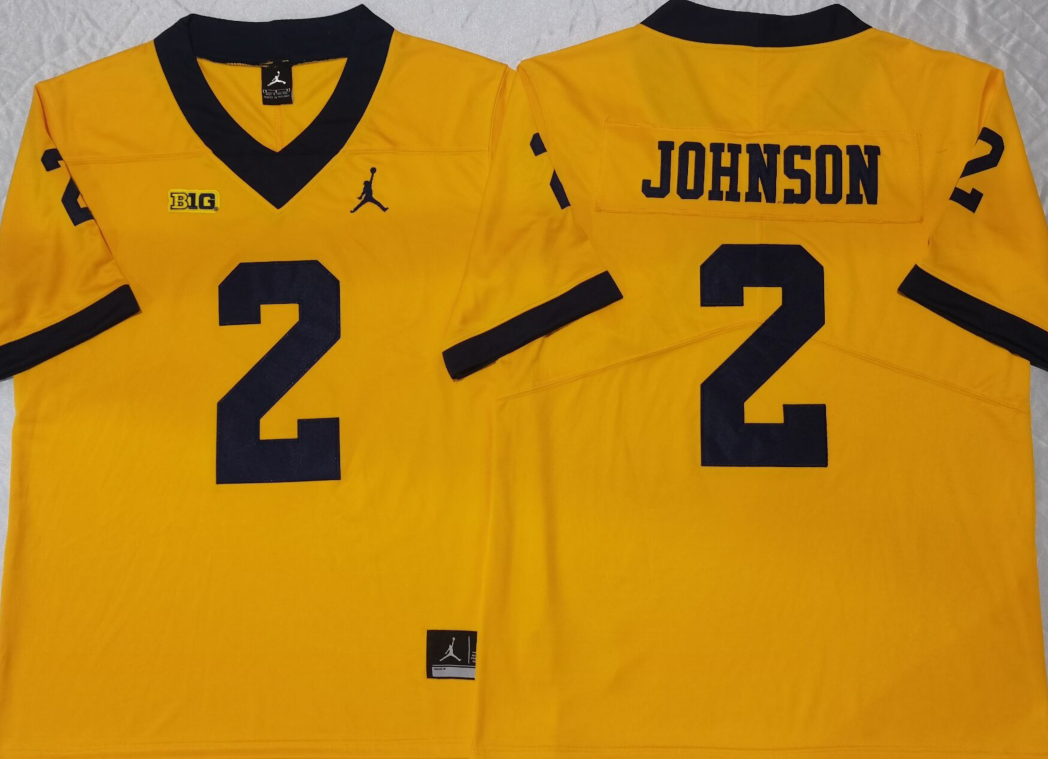 Men's Michigan Wolverines Will Johnson Yellow Game Jersey