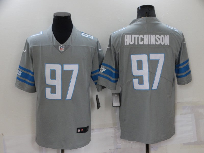 Men's Detroit Lions Aidan Hutchinson Gray Game Jersey