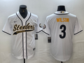 Men's Pittsburgh Steelers Russell Wilson White Game Jersey Joint Edition