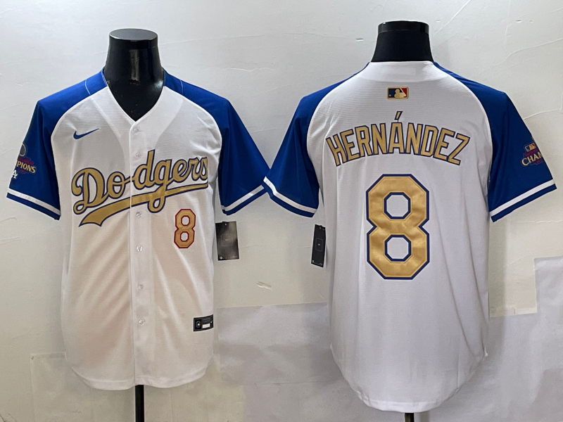 Men's Los Angeles Dodgers Enrique Hernandez White 2025 Gold Collection Player Jersey