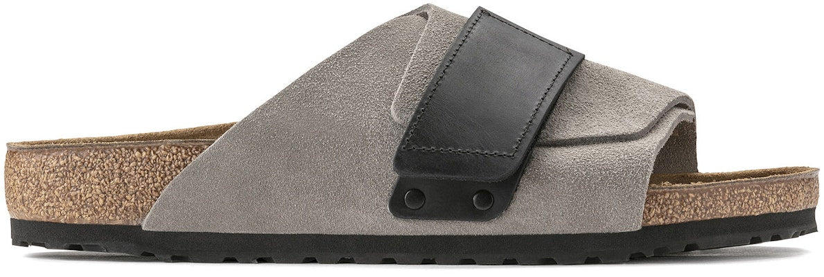 Birkenstock Kyoto Nubuck 1022352 Suede Stone Coin Black Fashion Slippers