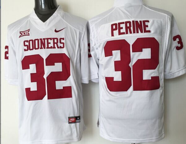 Men's Oklahoma Sooners Samaje Perine White Player Jersey